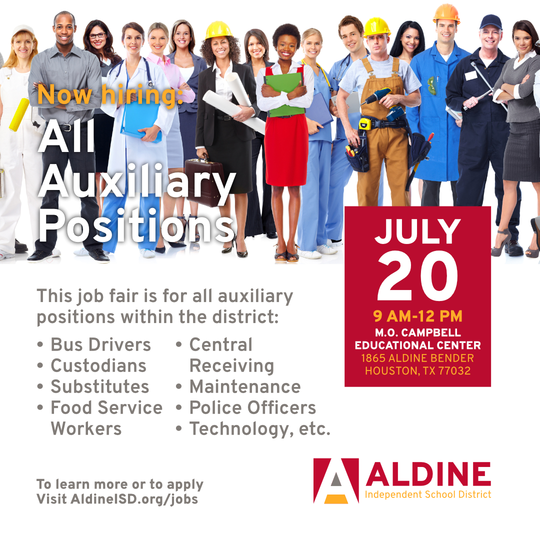 AISD is Hiring all Auxiliary Positions Aldine ISD