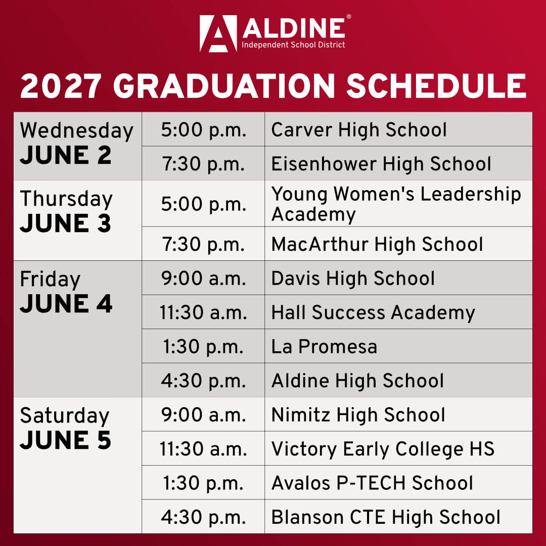 Calendario de graduaciones de 2027