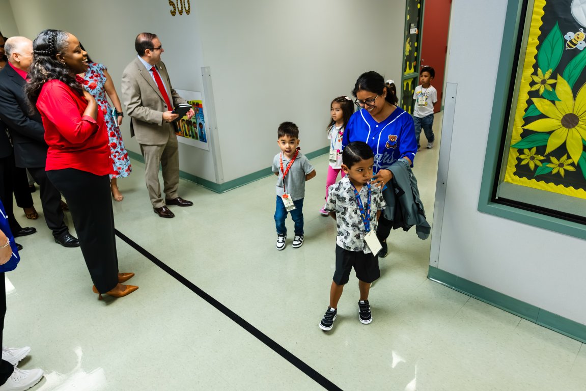 Some photos from a visit to Vines Primary School by Aldine ISD Superintendent Dr. LaTonya Goffney and members of her cabinet on Monday morning, July 27, 2026, the first day of Additional Days School Year school in Aldine ISD.