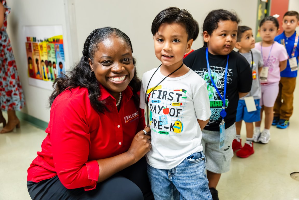 Some photos from a visit to Vines Primary School by Aldine ISD Superintendent Dr. LaTonya Goffney and members of her cabinet on Monday morning, July 27, 2026, the first day of Additional Days School Year school in Aldine ISD.