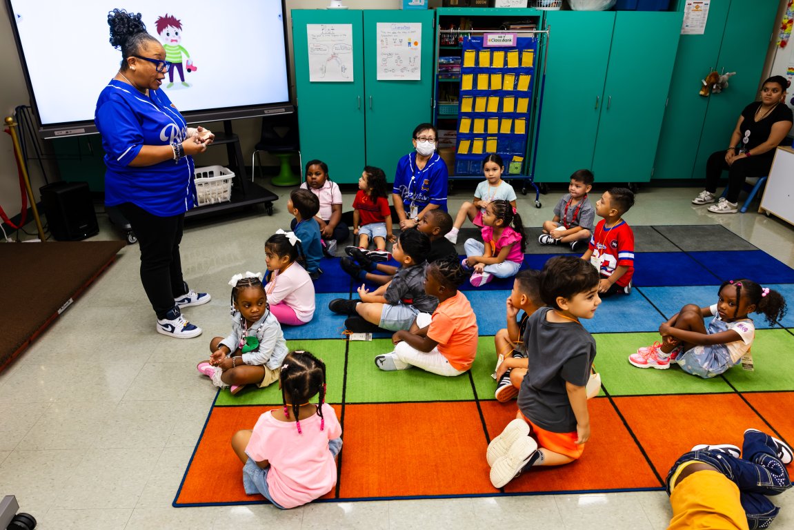 Some photos from a visit to Vines Primary School by Aldine ISD Superintendent Dr. LaTonya Goffney and members of her cabinet on Monday morning, July 27, 2026, the first day of Additional Days School Year school in Aldine ISD.